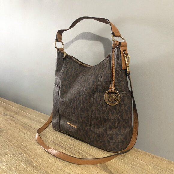 Michael Kors Anita LRG Brown Acorn Convertible Shoulder Crossbody Bag MSRP $428 - Picture 7 of 14